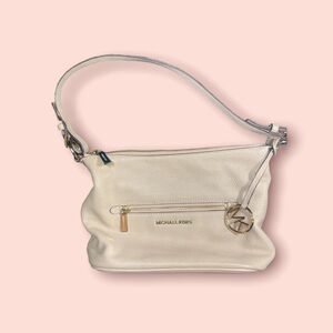 Michael‎ Kors Cream/Gold Boho Pebbled Leather Shoulder Bag